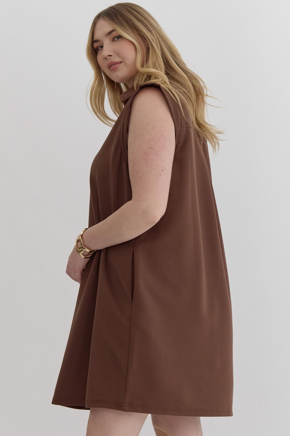 Sleeveless Mini Dress Plus Size - The Bronze Butterfly