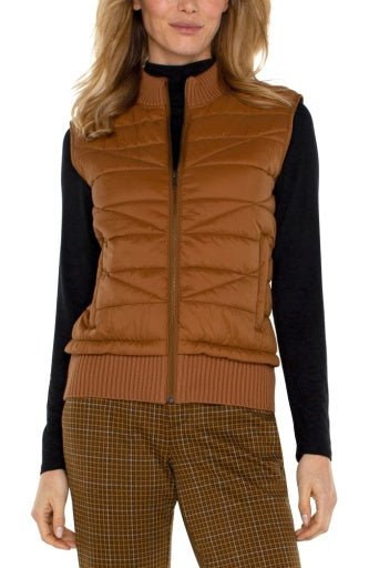 Sleeveless Quilted Full Zip Sweater Vest - The Bronze Butterfly