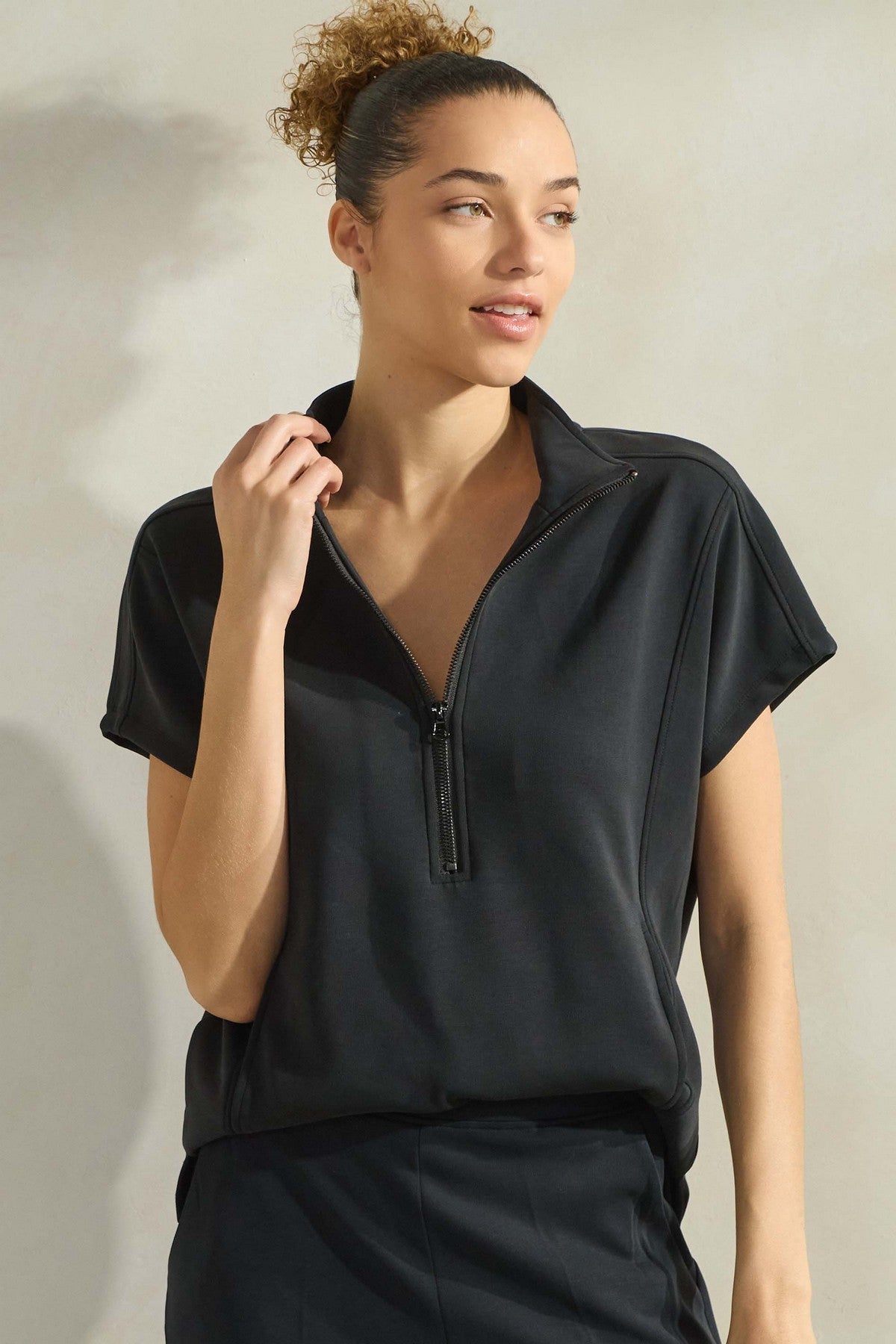 So Chic Sofie Soft Half Zipper Top - The Bronze Butterfly