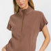 So Chic Sofie Soft Half Zipper Top - The Bronze Butterfly