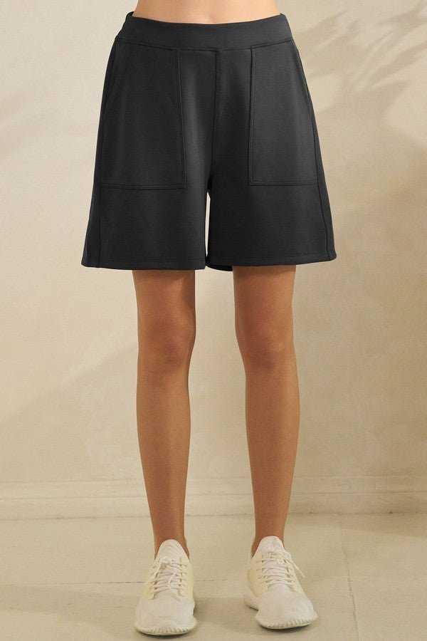 Sofie Black Stretch Shorts - The Bronze Butterfly