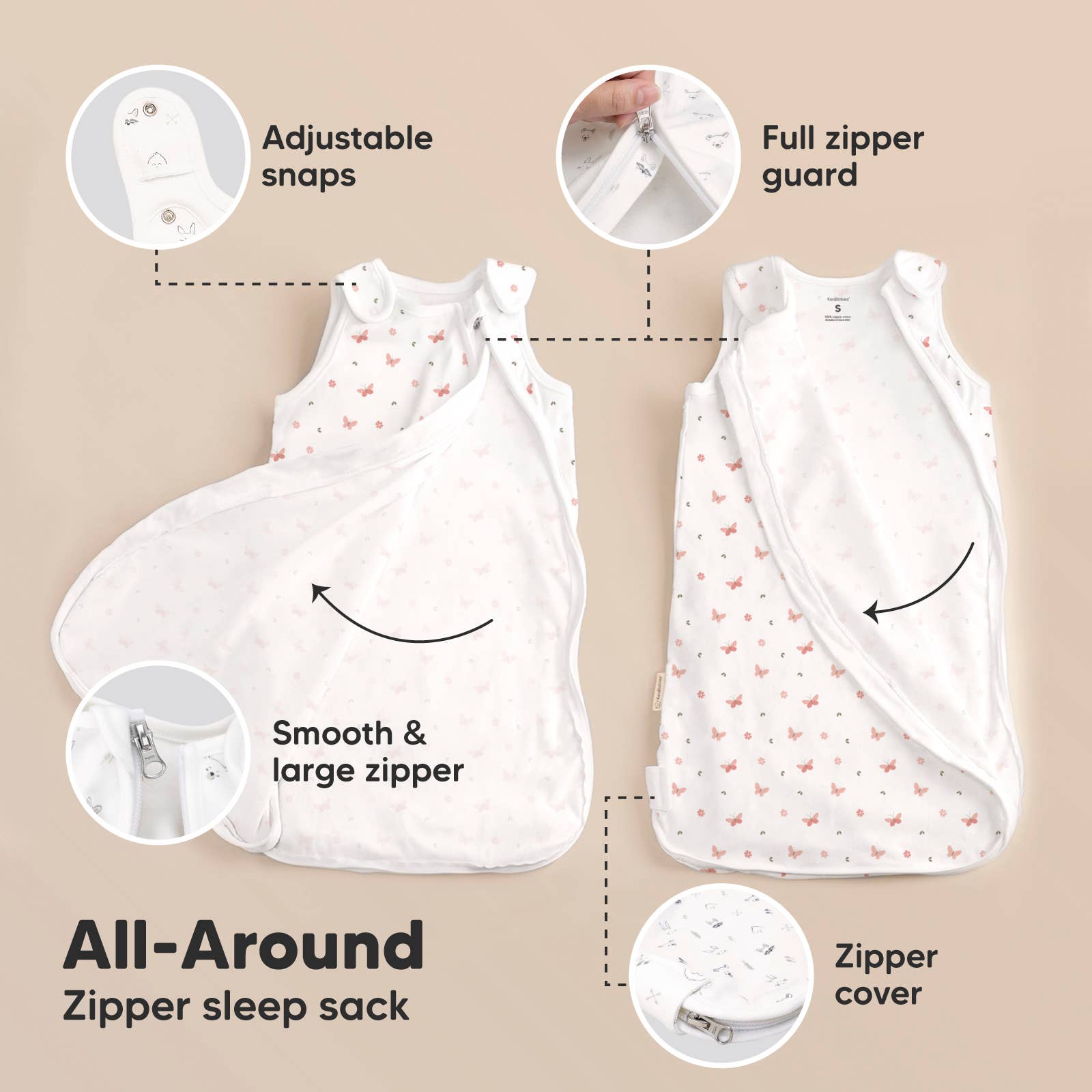 Soothe Sleep Sack, Baby Wearable Blanket - The Bronze Butterfly