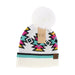 Southwestern Faux Fur Pom C.C Beanie - The Bronze Butterfly