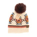 Southwestern Faux Fur Pom C.C Beanie - The Bronze Butterfly