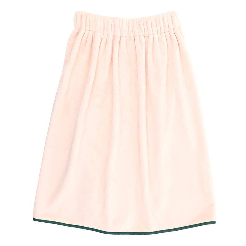 Spa Wrap - Light Pink + Green Bow - The Bronze Butterfly