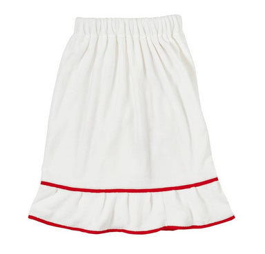 Spa Wrap - White with Red Trim - The Bronze Butterfly