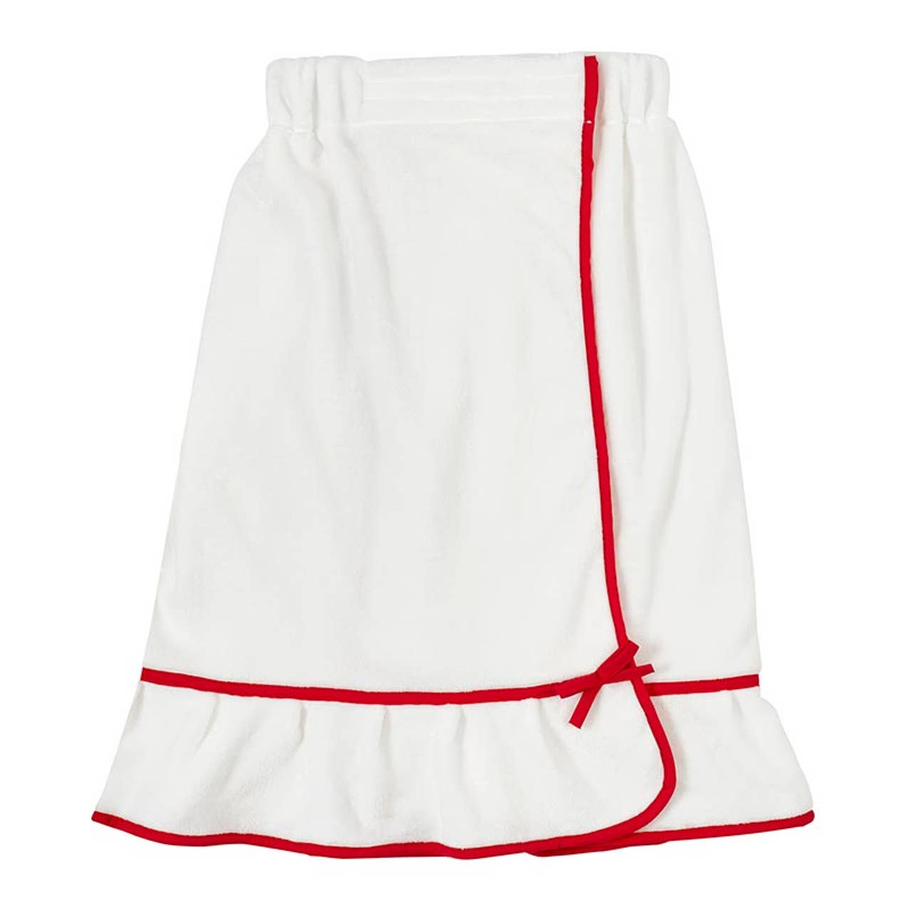 Spa Wrap - White with Red Trim - The Bronze Butterfly