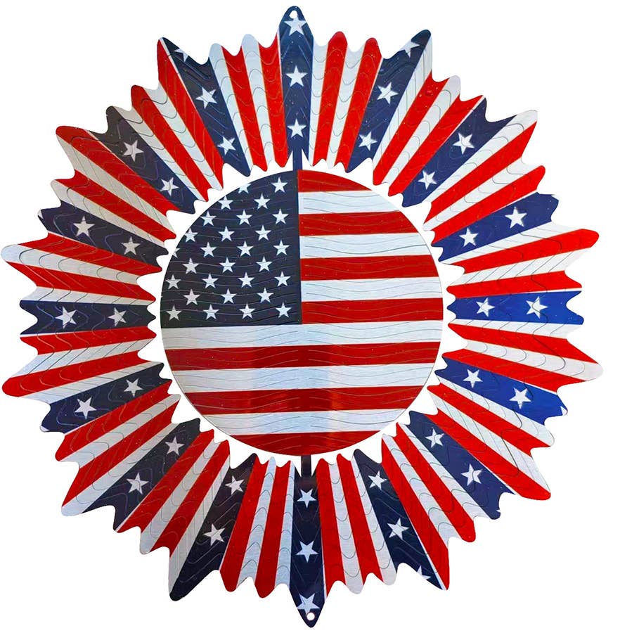Spiral US Flag - Large Wind Spinner - The Bronze Butterfly