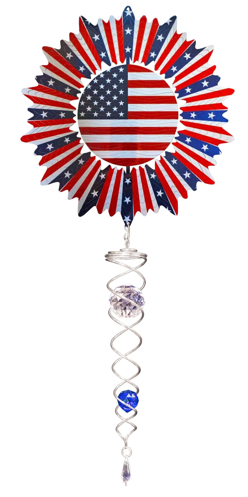 Spiral US Flag - Mini Set Wind Spinner - The Bronze Butterfly