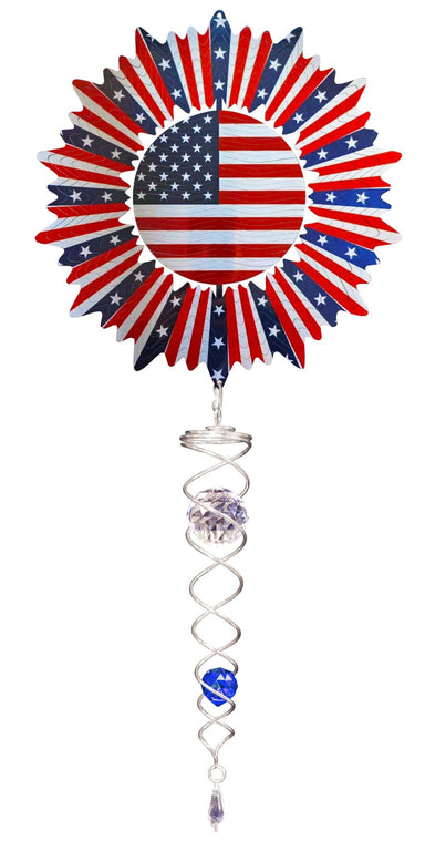 Spiral US Flag - Mini Set Wind Spinner - The Bronze Butterfly