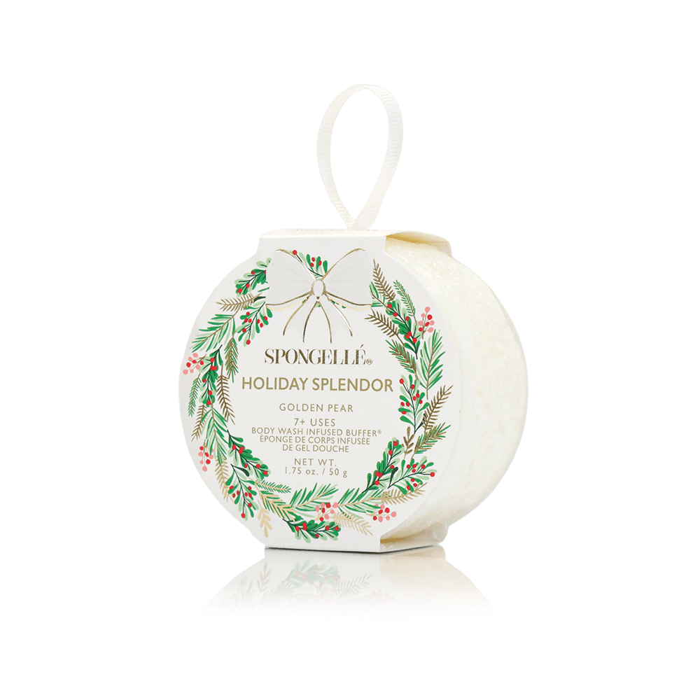 Spongellé’s® - Holiday Splendor - Golden Pear Holiday Wreath Body Buffer  - The Bronze Butterfly