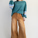 STRETCH BABY CORDUROY WIDE LEG PANTS - The Bronze Butterfly