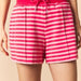 Stripe Mock Neck Brushed Sweatshirt & Shorts Set in Coral/Light Pink - The Bronze Butterfly