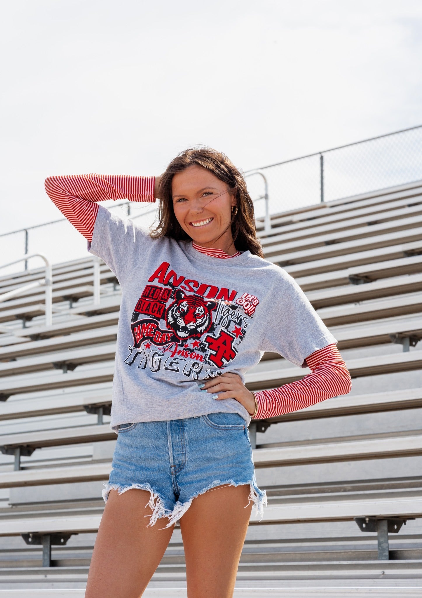 Striped Mesh Tops - The Bronze Butterfly