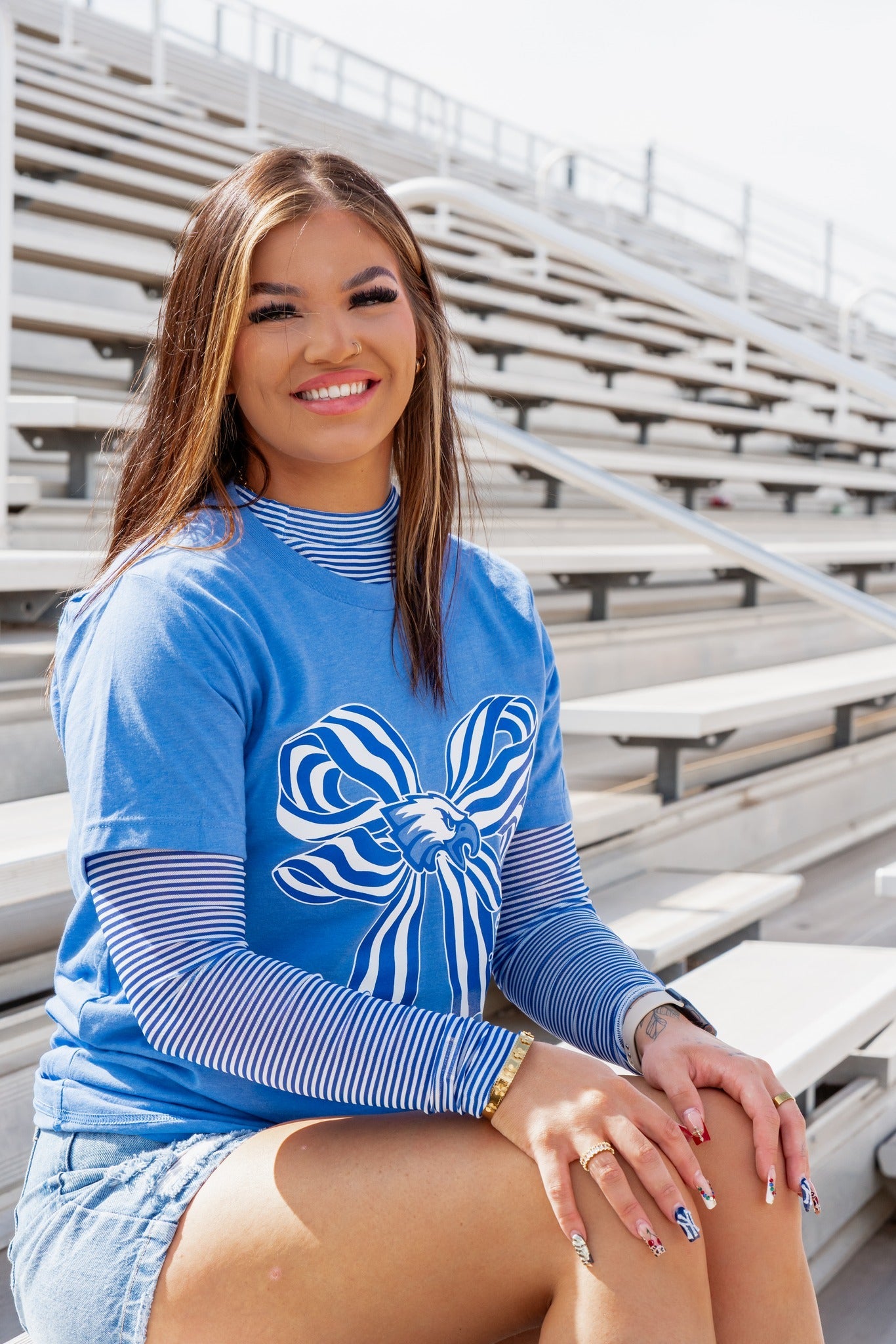 Striped Mesh Tops - The Bronze Butterfly