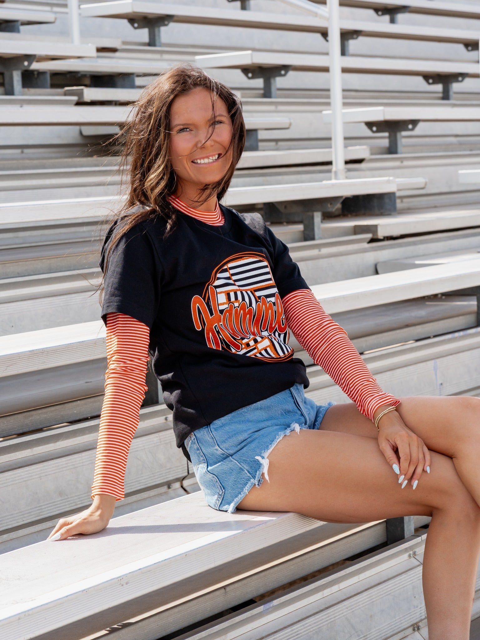 Striped Mesh Tops - The Bronze Butterfly