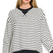 Striped rib banded pullover - The Bronze Butterfly