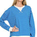Striped rib banded pullover - The Bronze Butterfly