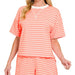 Striped round neck tee & shorts set - The Bronze Butterfly