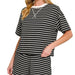 Striped round neck tee & shorts set - The Bronze Butterfly