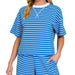 Striped round neck tee & shorts set - The Bronze Butterfly
