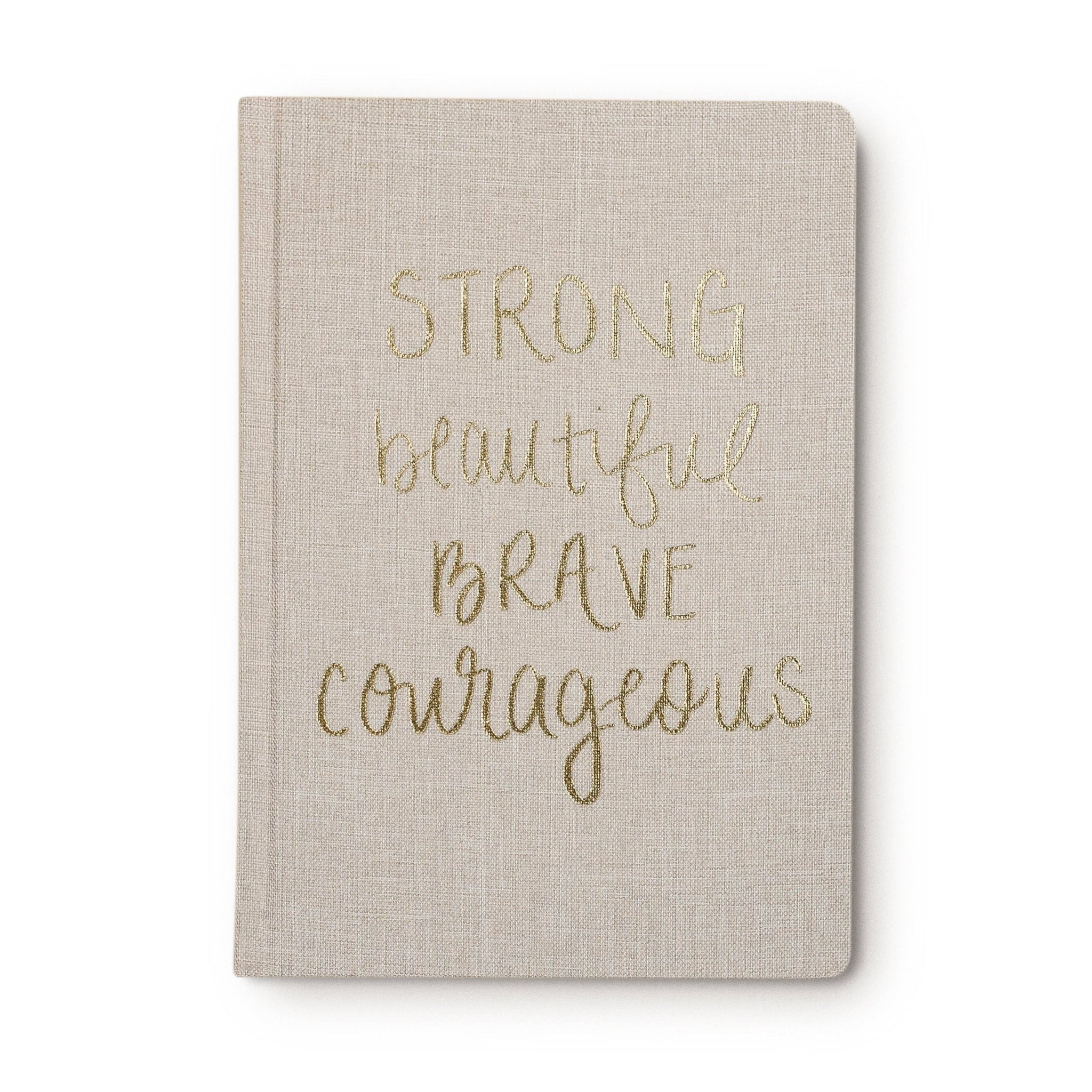 Strong Beautiful Brave Courageous Fabric Journal - The Bronze Butterfly
