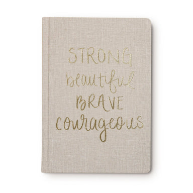 Strong Beautiful Brave Courageous Fabric Journal - The Bronze Butterfly