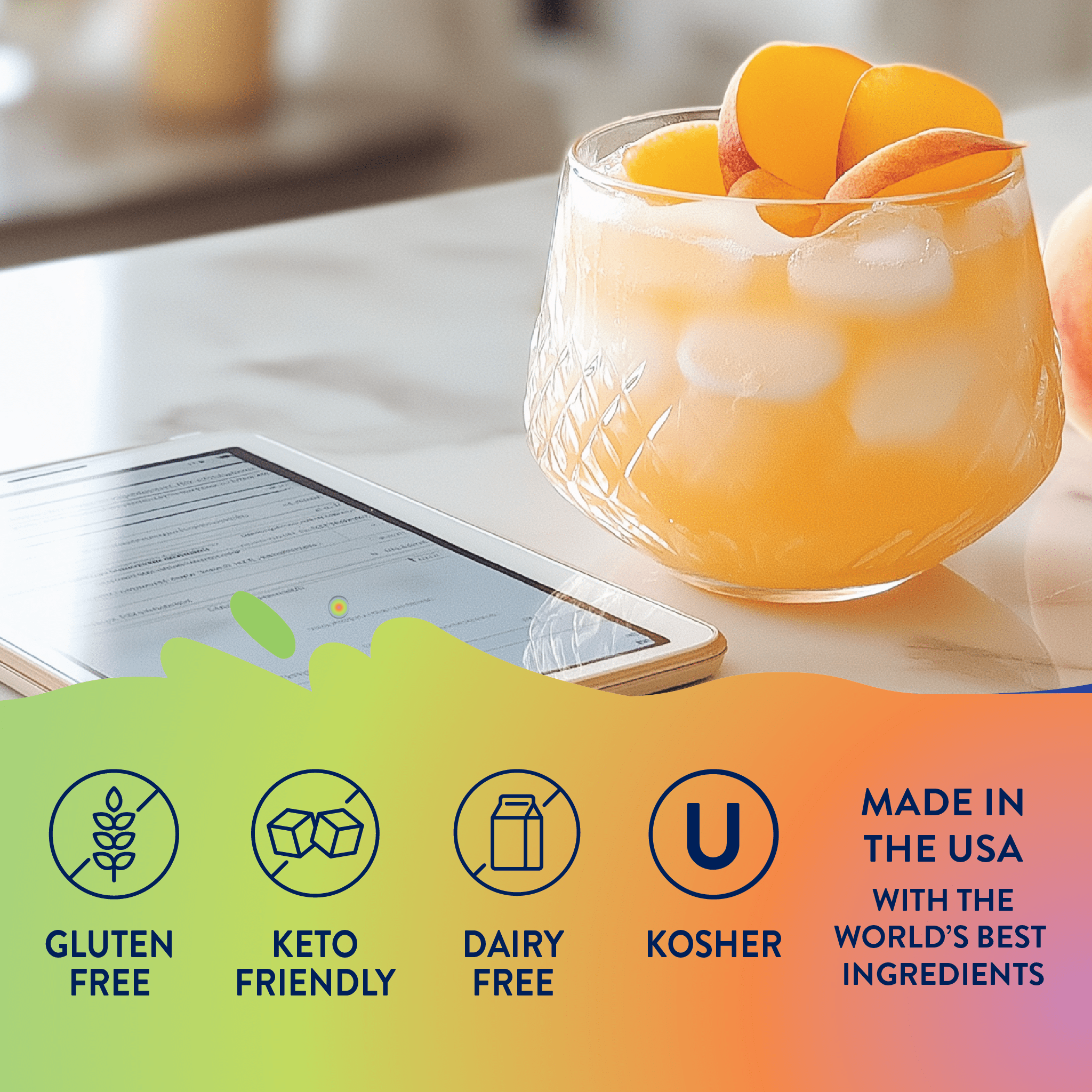 Sugar Free Peach Mango Energy Syrup - 375ml - The Bronze Butterfly