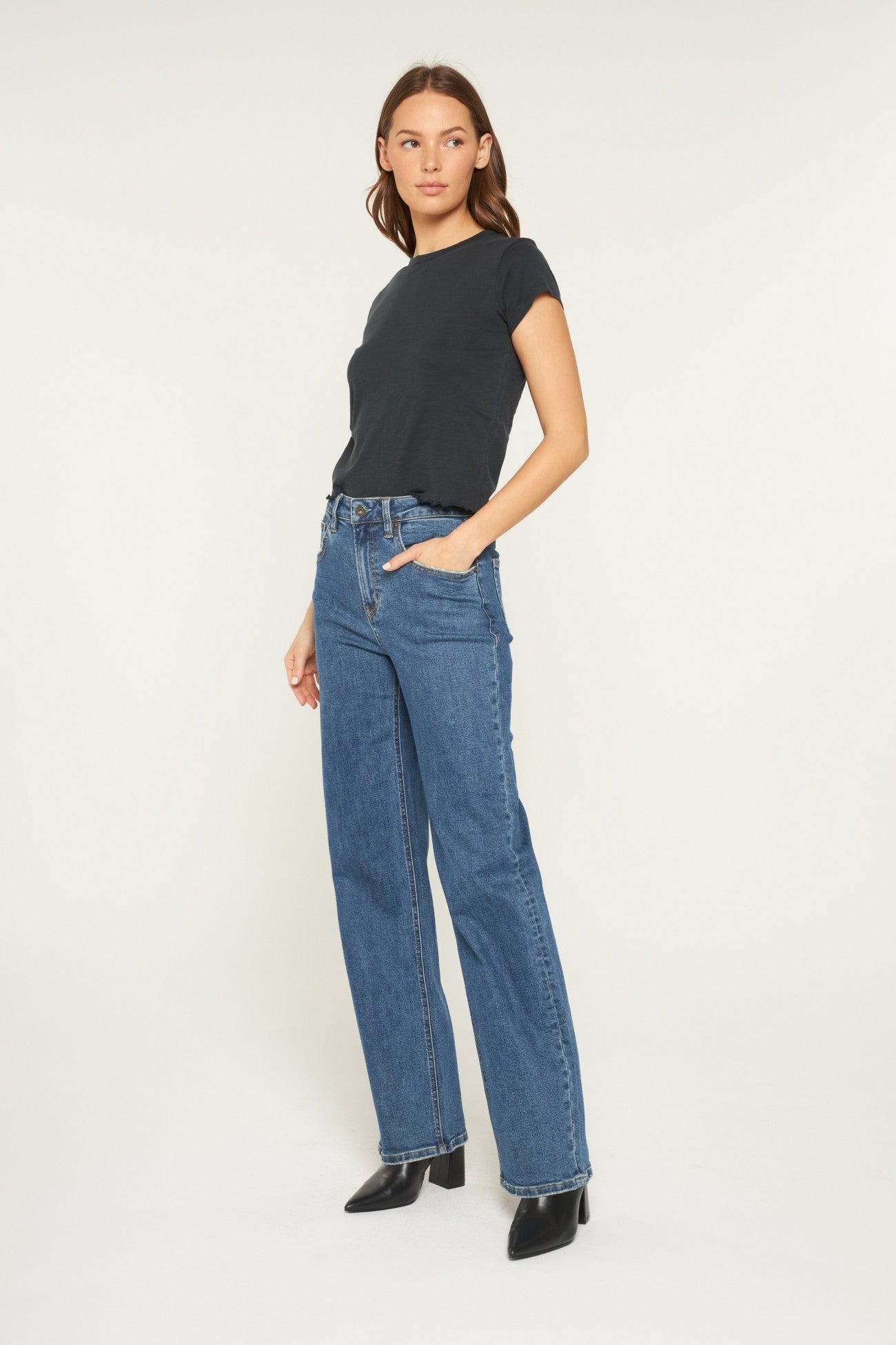 Super High Rise Loose Fit Straight Jeans | Mica Denim - The Bronze Butterfly