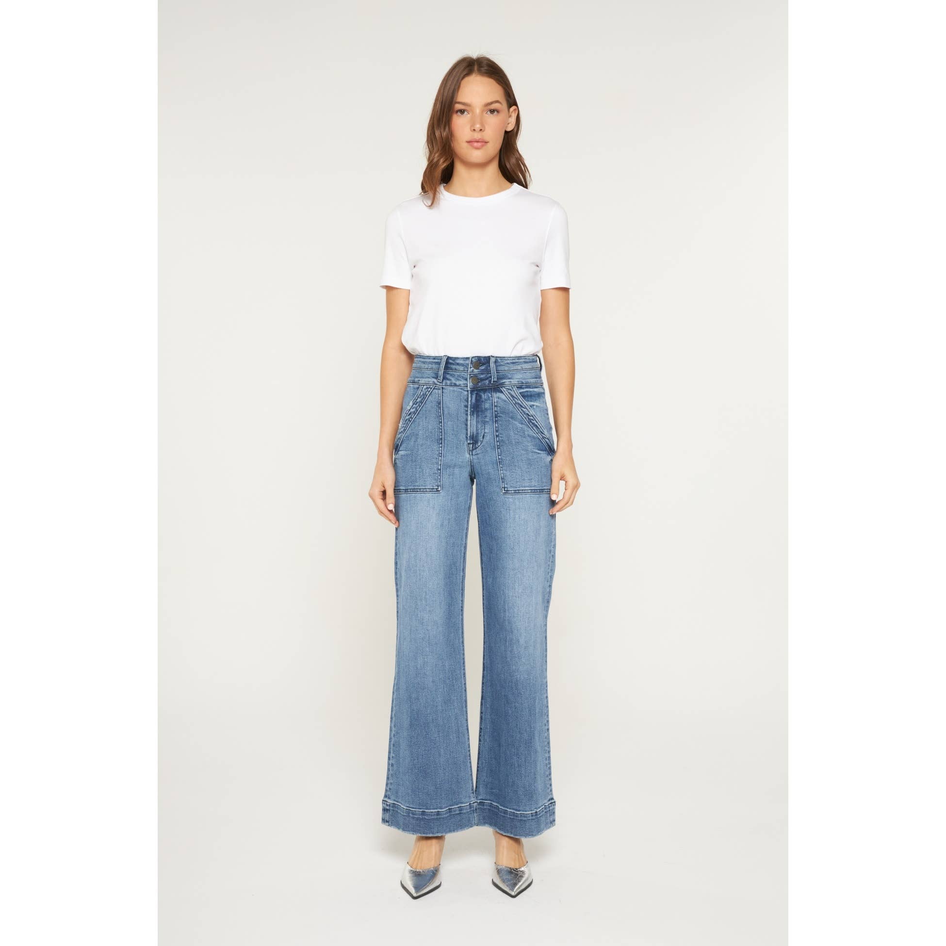 SUPER HIGH WIDE LEG WITH WAIST DETAILS - The Bronze Butterfly