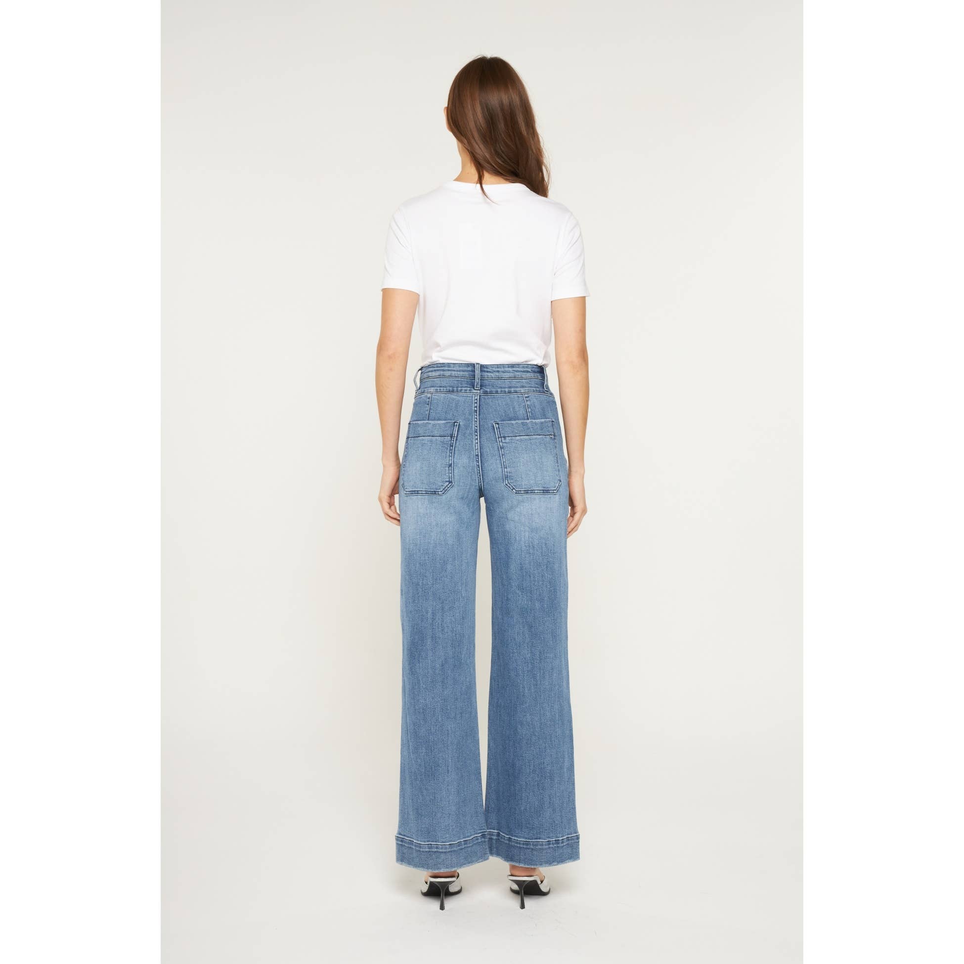 SUPER HIGH WIDE LEG WITH WAIST DETAILS - The Bronze Butterfly