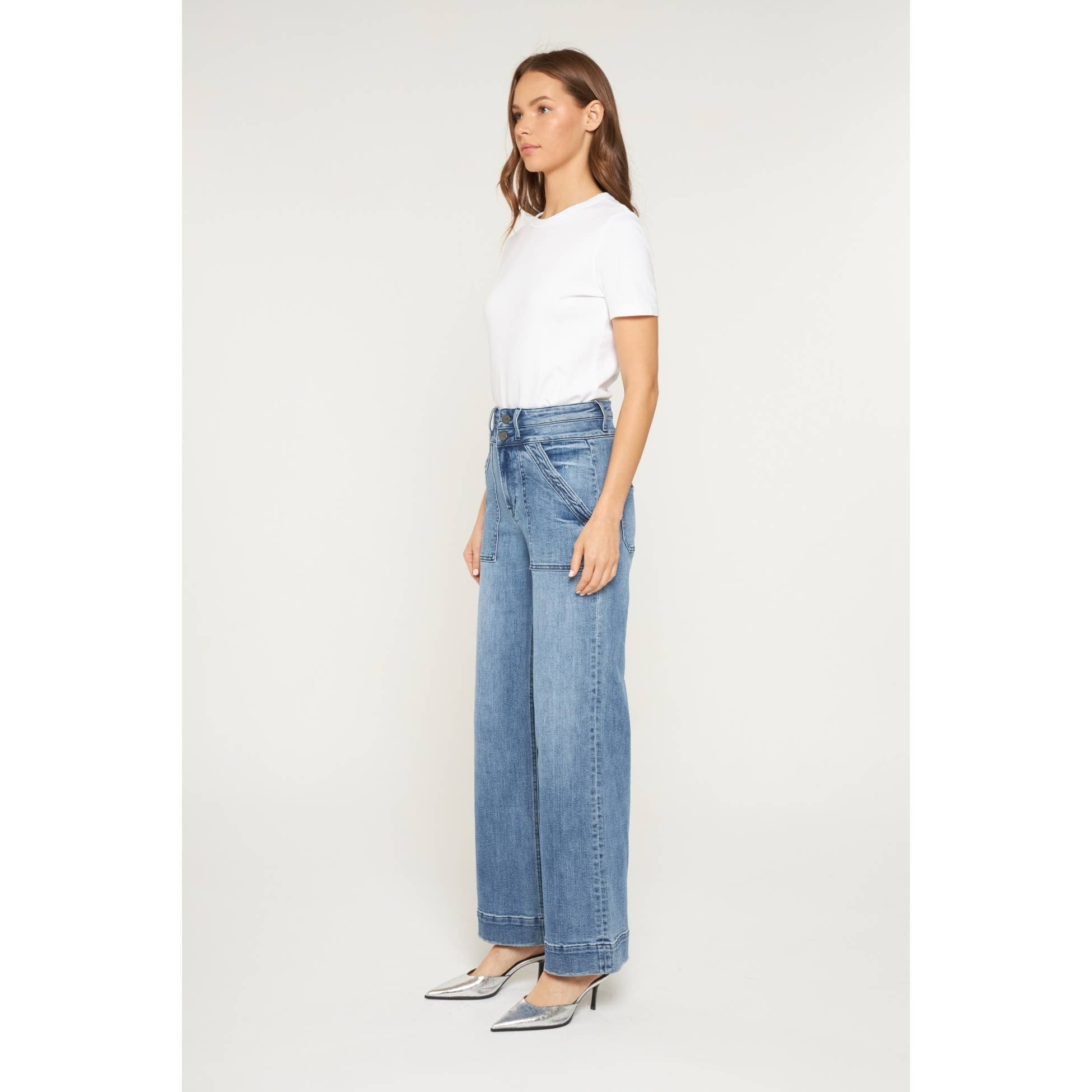 SUPER HIGH WIDE LEG WITH WAIST DETAILS - The Bronze Butterfly