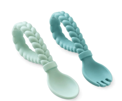 Sweetie Spoons - Silicone Baby Fork + Spoon Set - The Bronze Butterfly