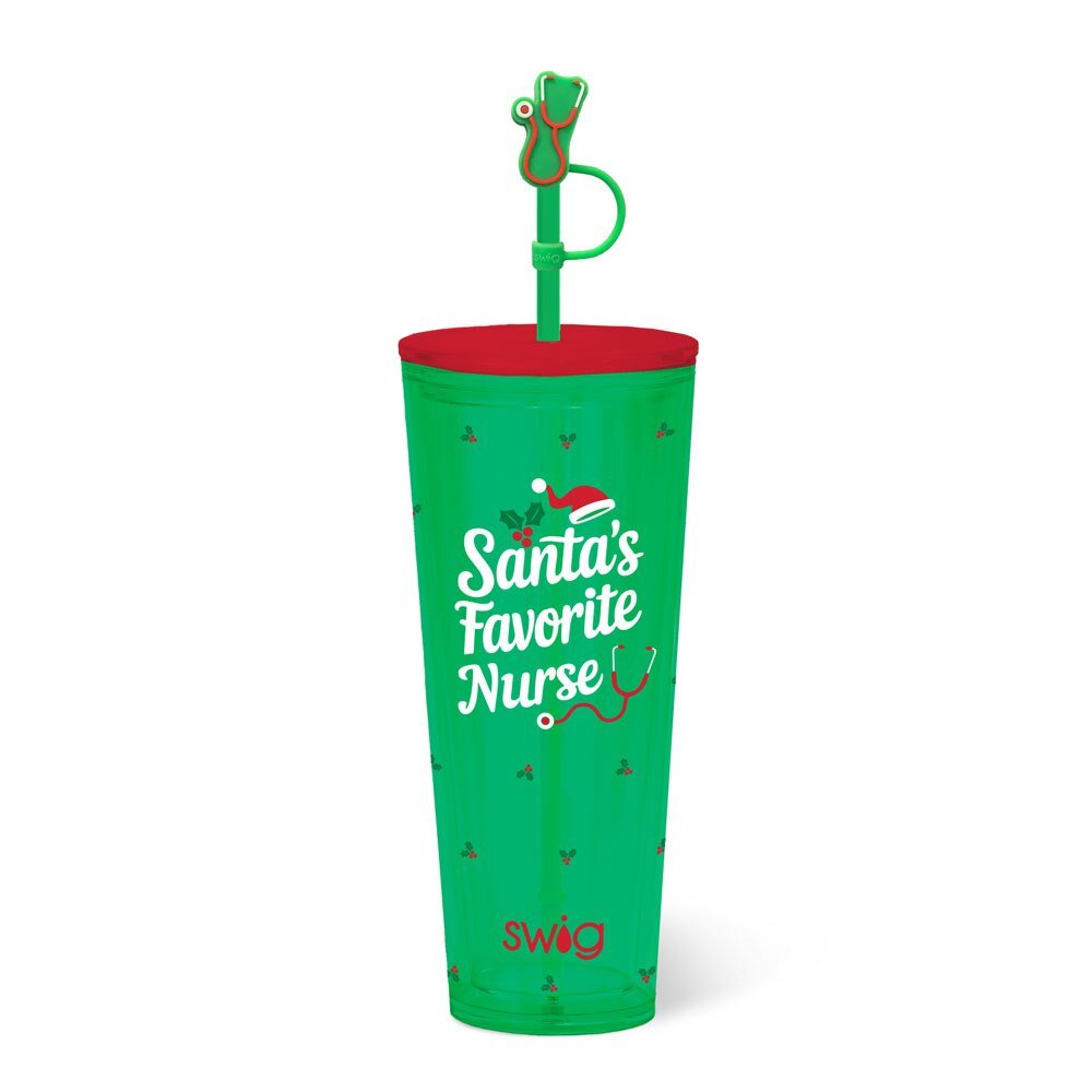 Swig Plastic Christmas Tumbler 24 oz - The Bronze Butterfly