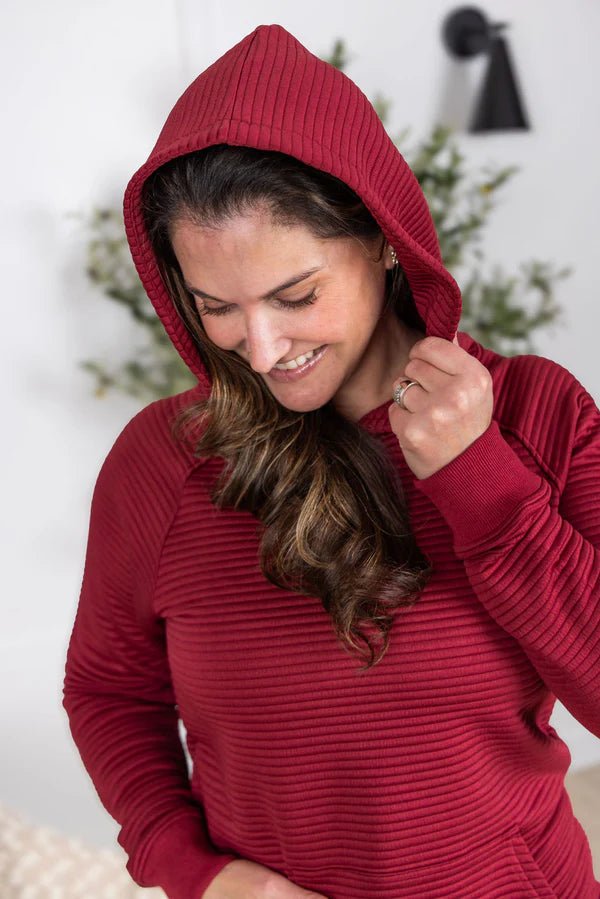 Tatum Textured Pullover Hoodie - The Bronze Butterfly