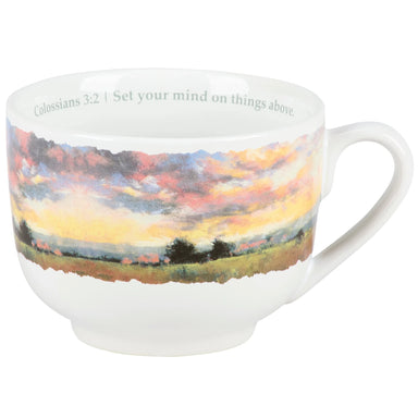 Things Above Scripture Stoneware Mug | 18 oz - The Bronze Butterfly