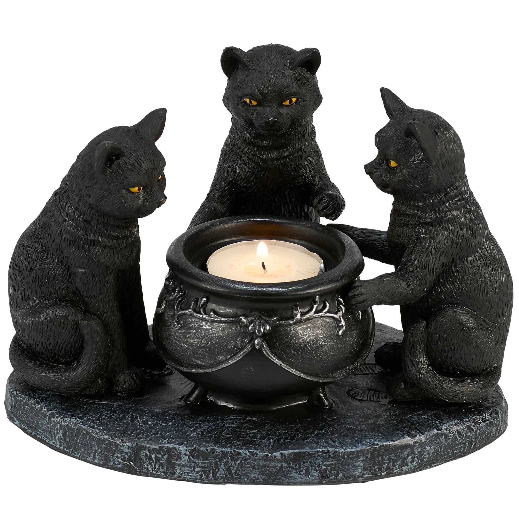Three Cats Halloween Candle Holder | Primitives by Kathy - The Bronze Butterfly