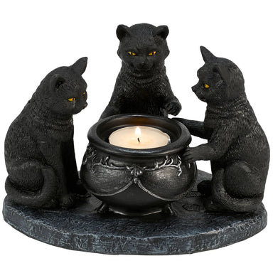 Three Cats Halloween Candle Holder | Primitives by Kathy - The Bronze Butterfly