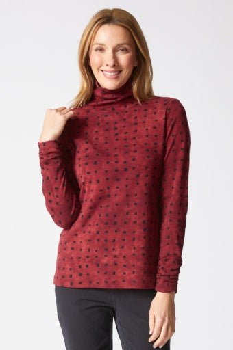 Tie Dye Ruched Turtleneck - The Bronze Butterfly