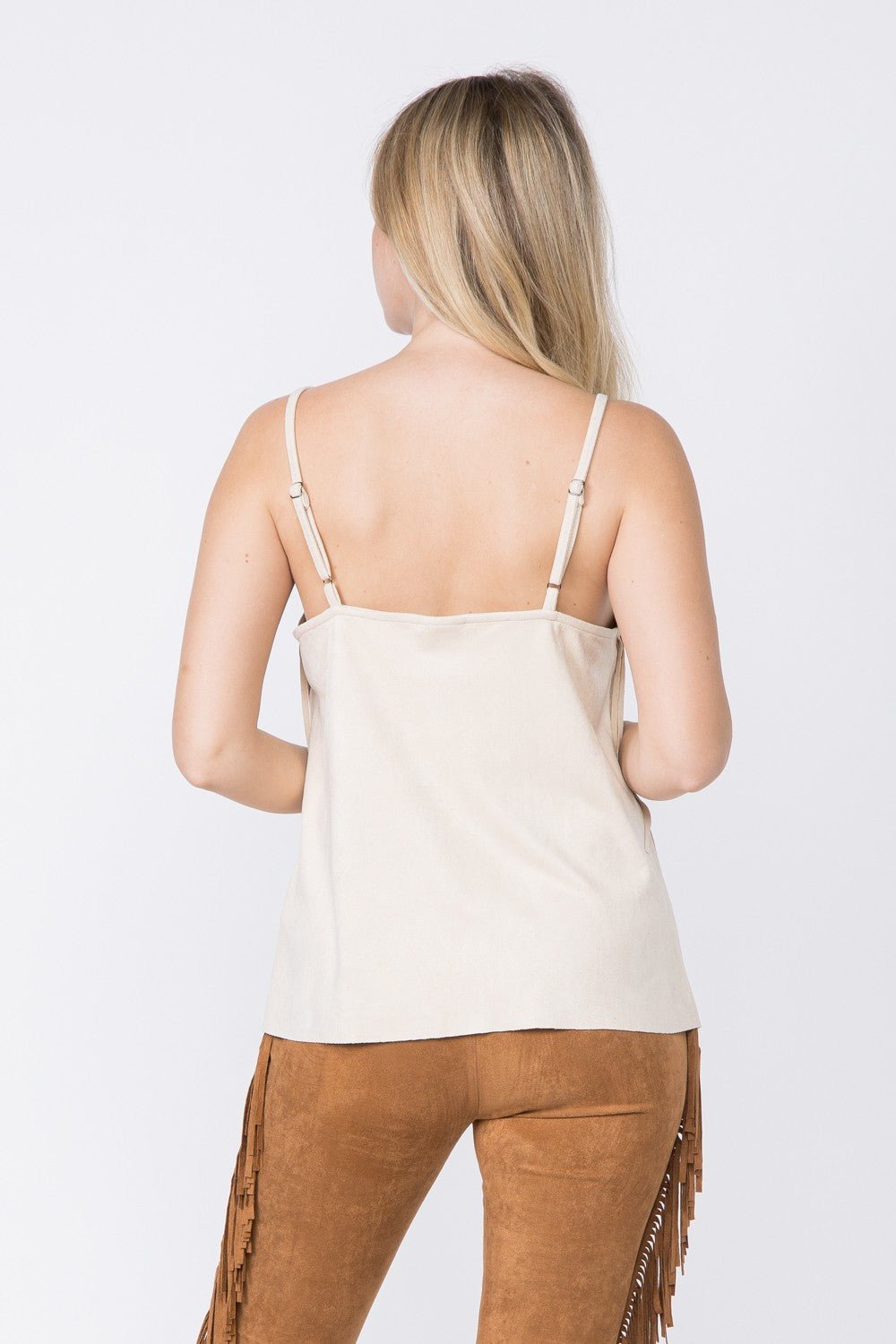 Tiered Fringe Camisole in Natural | Vocal Apparel - The Bronze Butterfly