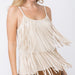 Tiered Fringe Camisole in Natural | Vocal Apparel - The Bronze Butterfly