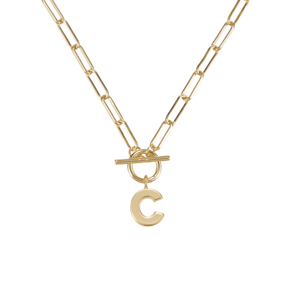 Toggle Initial Necklaces in Gold - The Bronze Butterfly