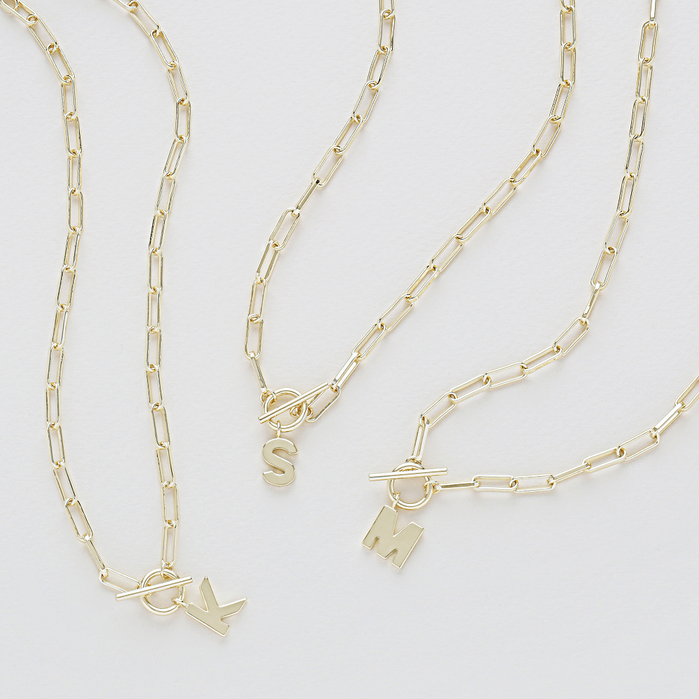 Toggle Initial Necklaces in Gold - The Bronze Butterfly