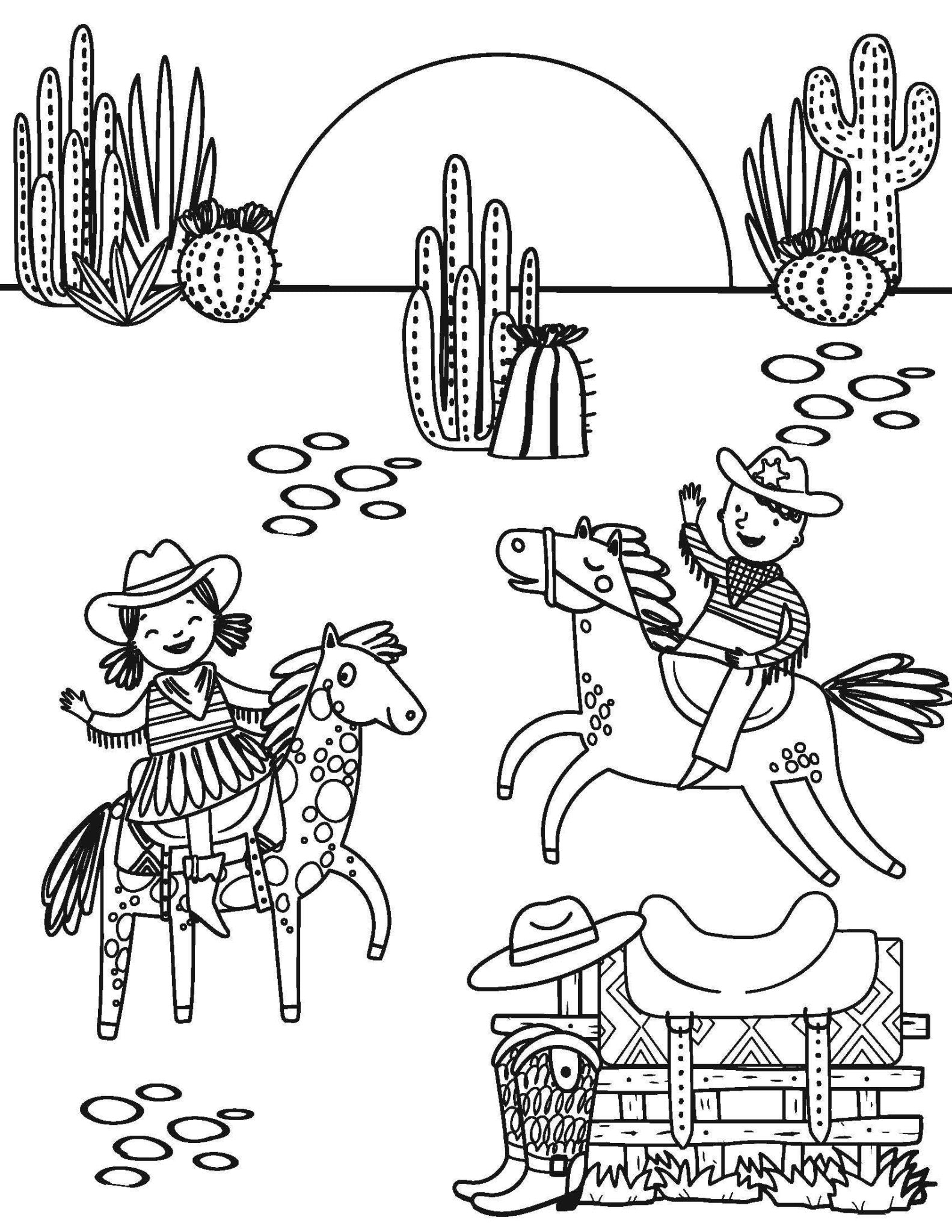Trace Erase Cowboys Girls Drawing, Tracing Set - The Bronze Butterfly
