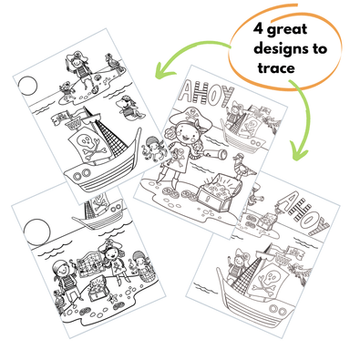 Trace Erase Cowboys Girls Drawing, Tracing Set - The Bronze Butterfly