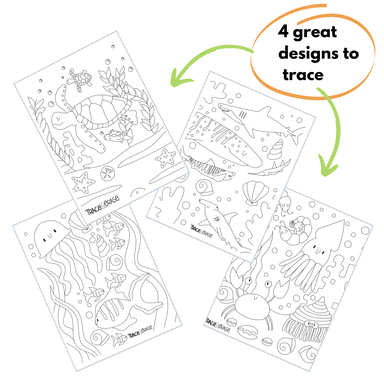 Trace Erase Sea Life - Drawing, Tracing Set NEW package - shipping Fall '23 - The Bronze Butterfly