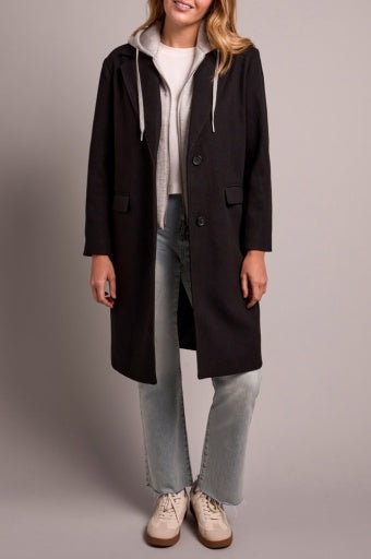 TRIBAL // 5942O TRENCH COAT WITH FAUX HOODIE - The Bronze Butterfly