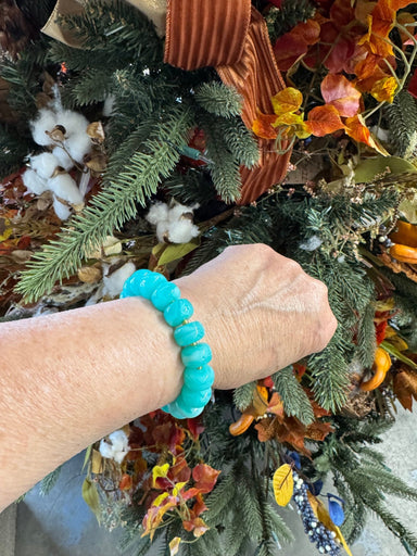 Turquoise Bead Stretch Bracelet - The Bronze Butterfly