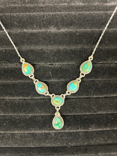 Turquoise/Sterling Silver Pendant Necklace - The Bronze Butterfly