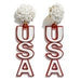 USA Drop Earrings with Post Beaded Clusters - The Bronze Butterfly